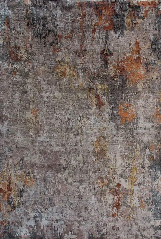 Woven Bliss – Autumn Whisper Rug featuring an abstract design with a mix of brown, beige, and rust tones, creating a warm, textured look. The colours blend irregularly