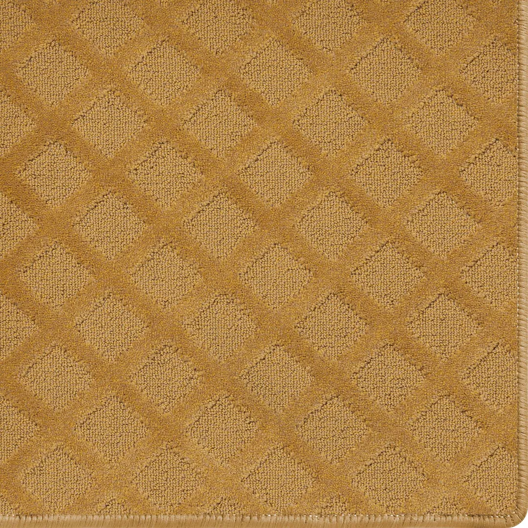 Woven Bliss – orange bronze custom size carpet rug with mesh pattern and overlocked edges