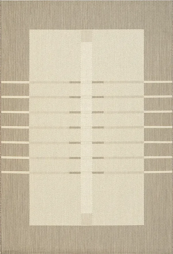 Woven Bliss – Sandstone Strata Rug with Geometric Pattern