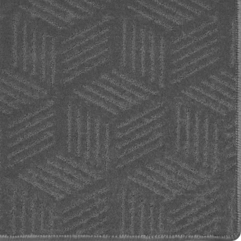 Woven Bliss – Bali Bliss rug dark grey custom size carpet rug with cube pattern and overlocked edges