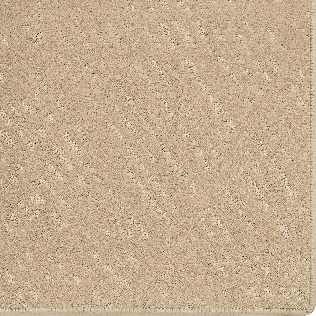 Woven Bliss – Light brown earthy carpet rug with scale pattern and overlocked edges