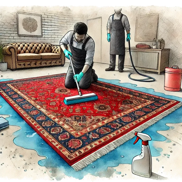 Woven Bliss – Hand Brushing a Persian rug