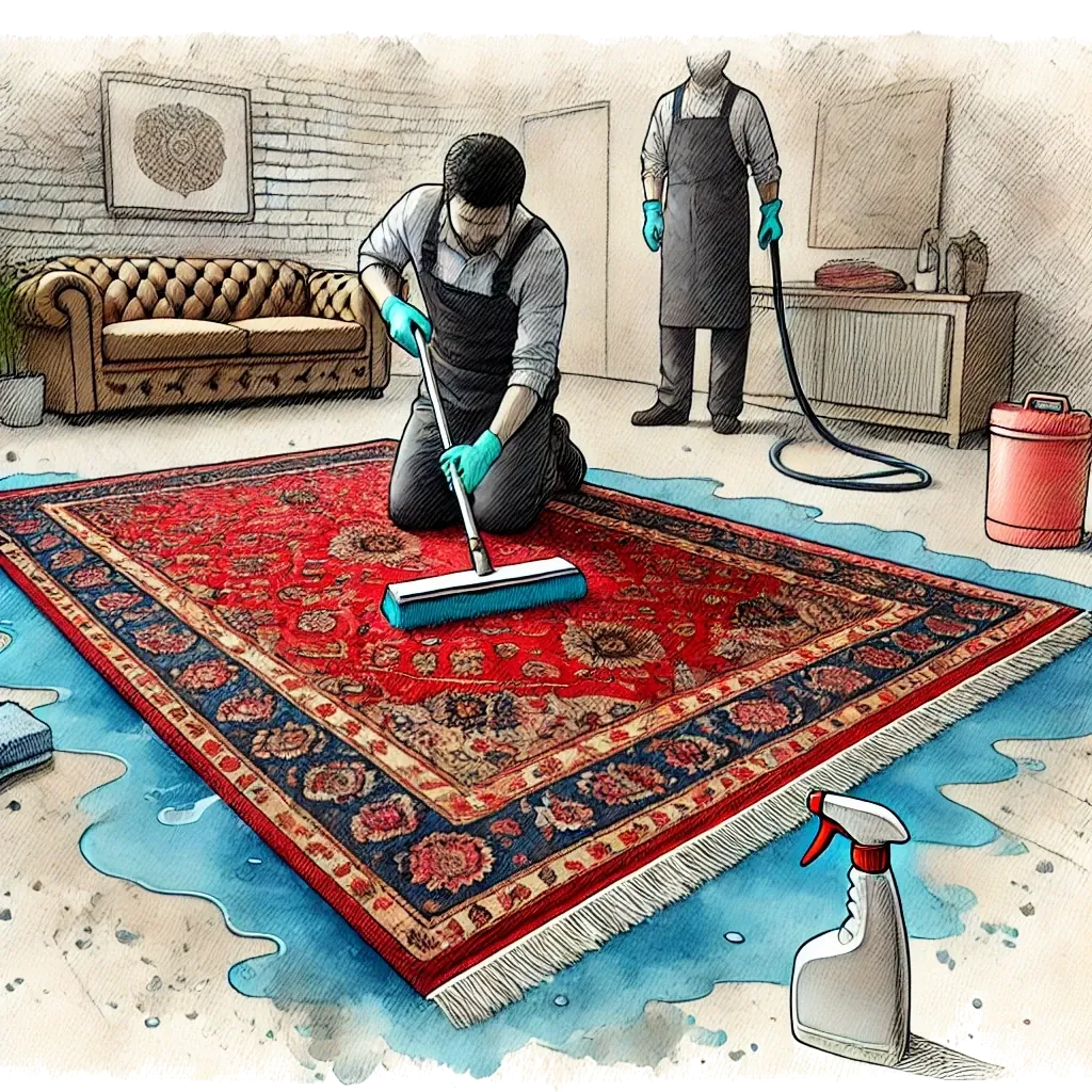 Woven Bliss – Hand Brushing a Persian rug