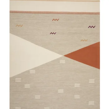 Woven Bliss – Rafiki Rug grey, cream, orange and black geometric rug