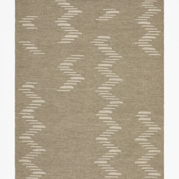Woven Bliss – brown Tide Rug with cream zig zag pattern tide runner
