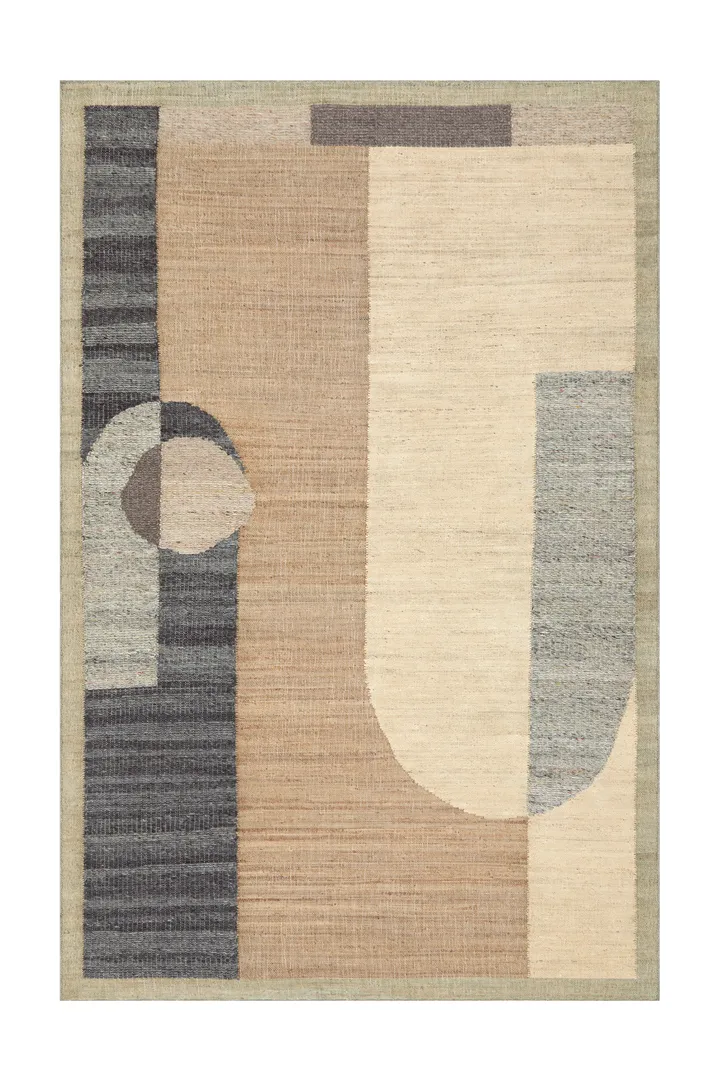 Woven Bliss – brown, cream, grey and black abstract Tokyo Rug