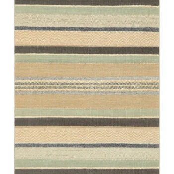 Woven Bliss – Desert Rug a close up of a striped jute rug