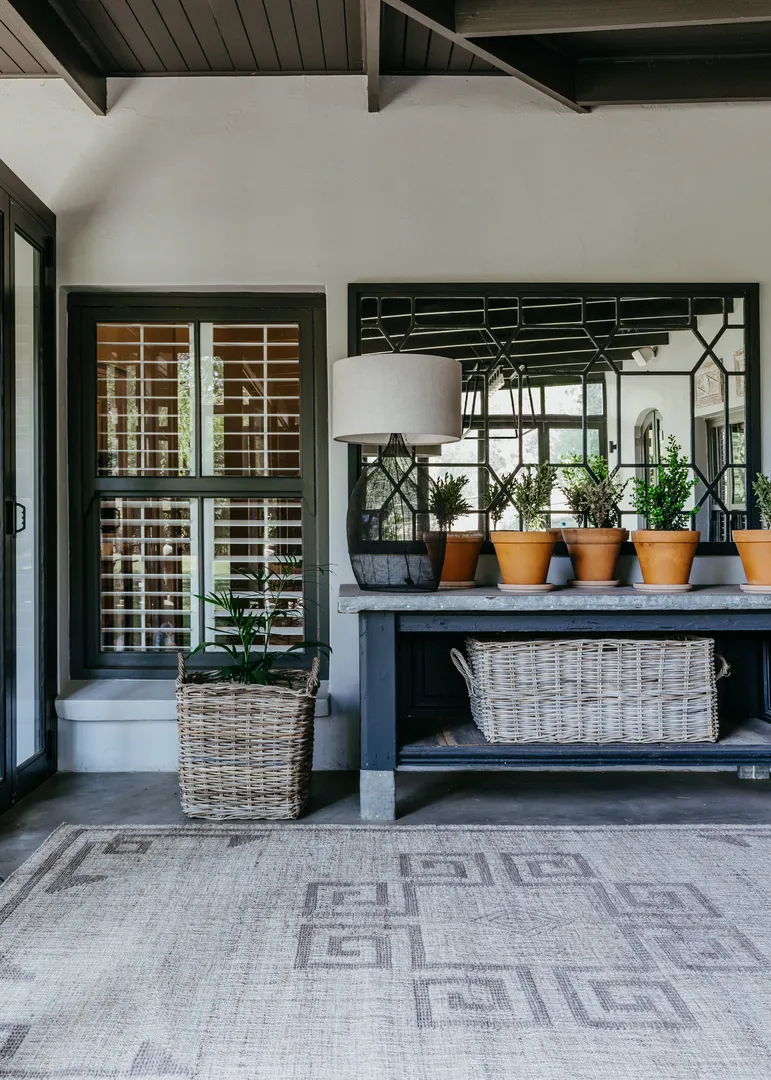 Woven Bliss – mara rug in a lodge reception hall