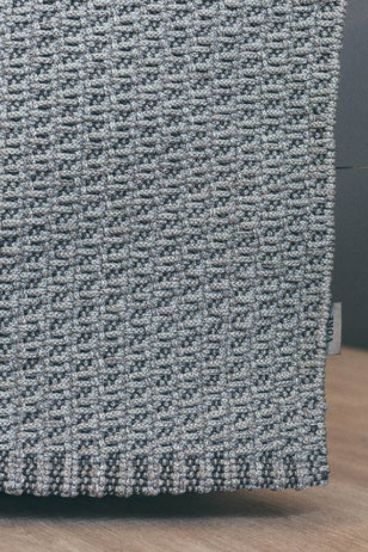 Woven Bliss – up close view of grey woven rug