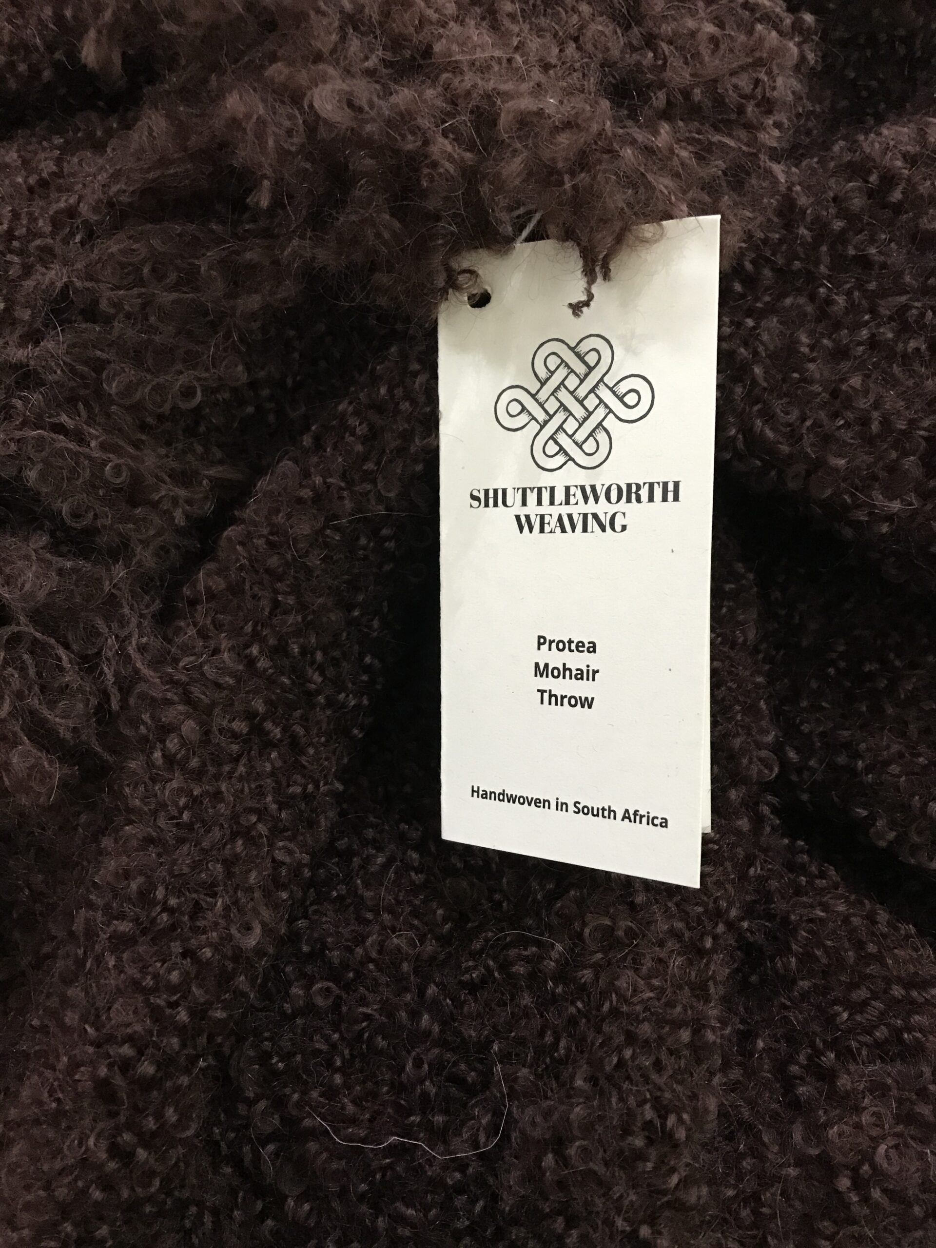 Woven Bliss – brown mohair throw