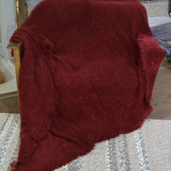 Woven Bliss – Maroon Mohair Throw Blanket