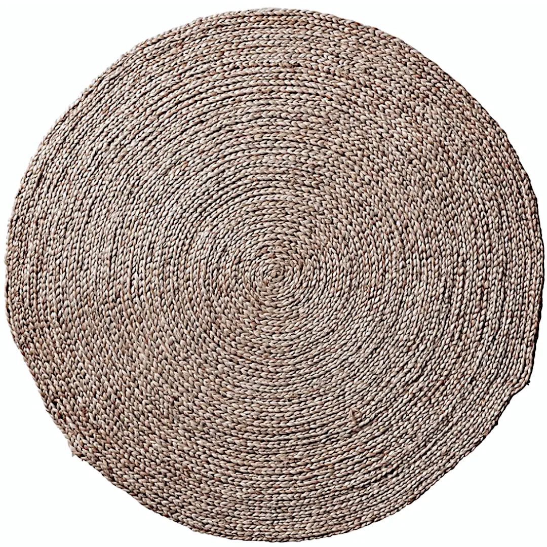 Woven Bliss – Braided Gold Round Jute Rugs