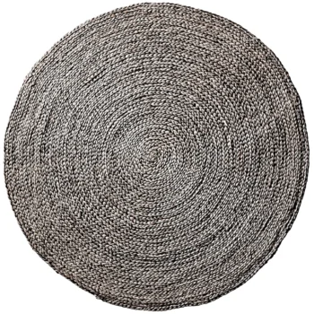 Woven Bliss – Braided Silver Round Jute Rugs