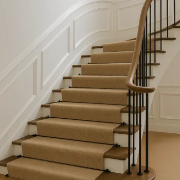 sisal runner and black stair rods