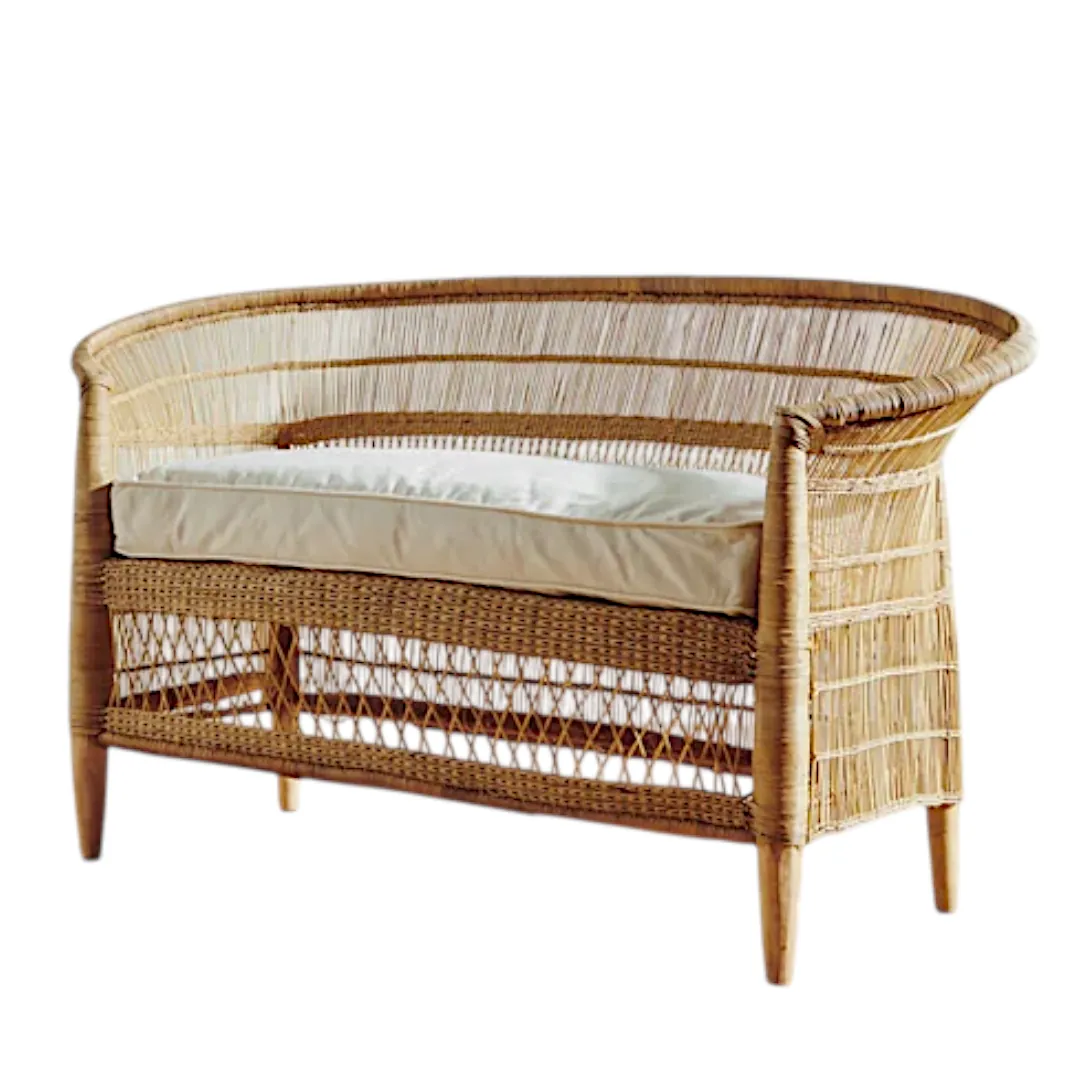 Woven Bliss – Traditional Wicker Couch twin seater