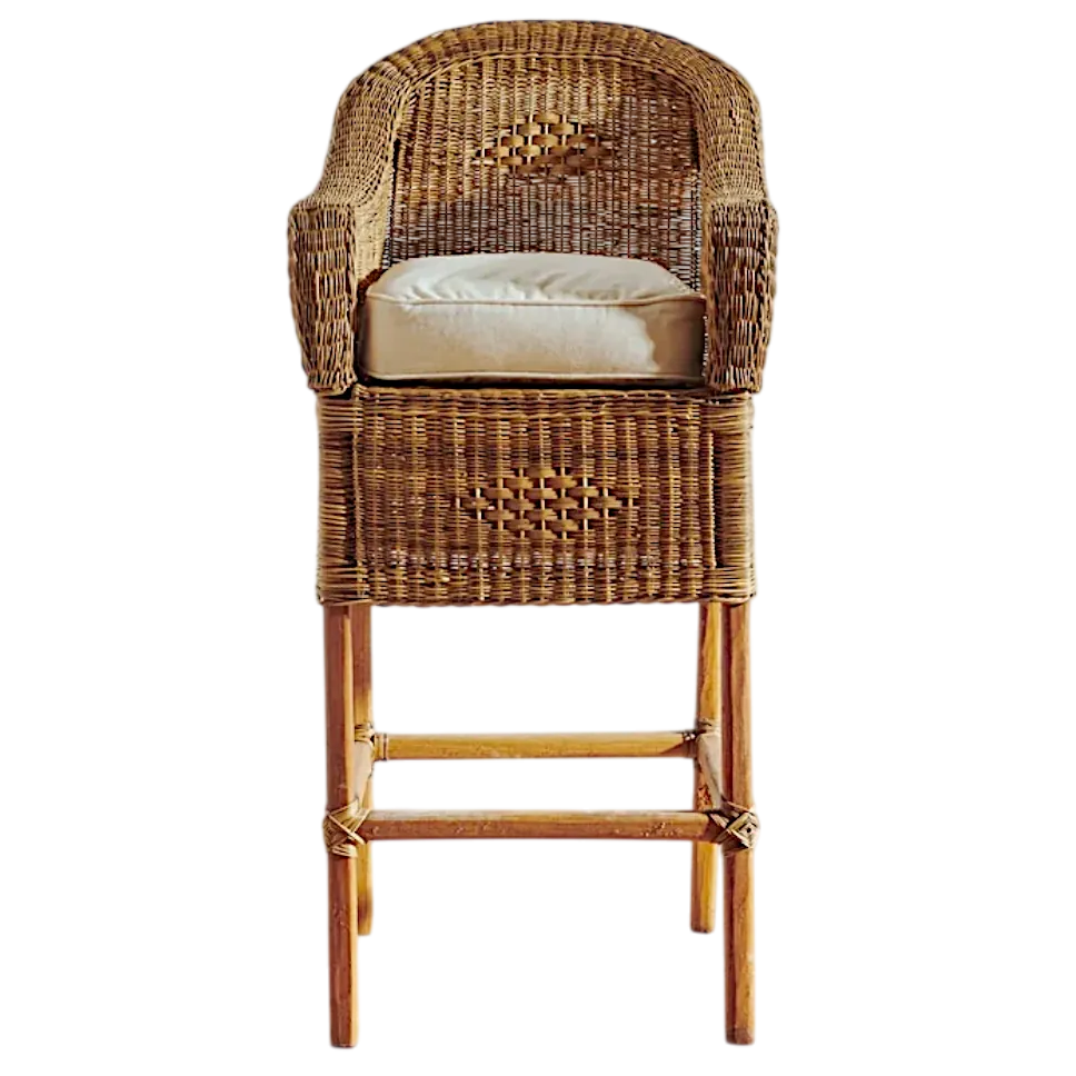 Woven Bliss – Classic Wicker Bar Stools