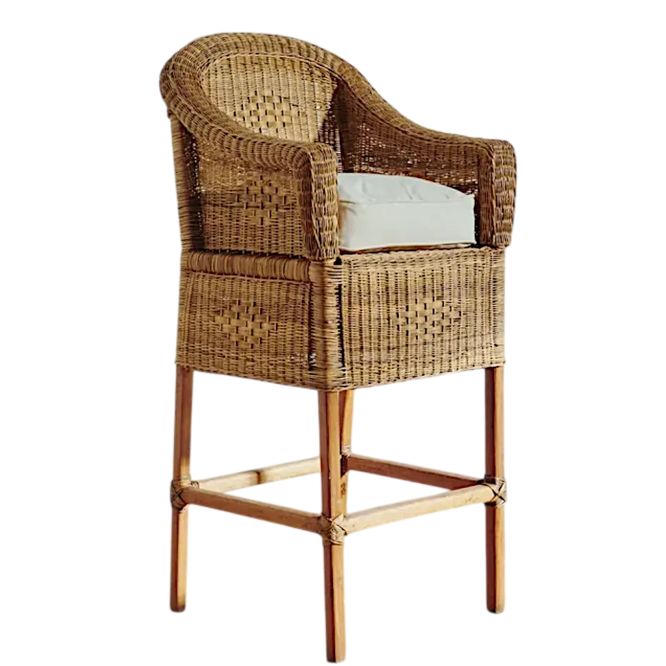 Woven Bliss – Classic Wicker Bar Stools