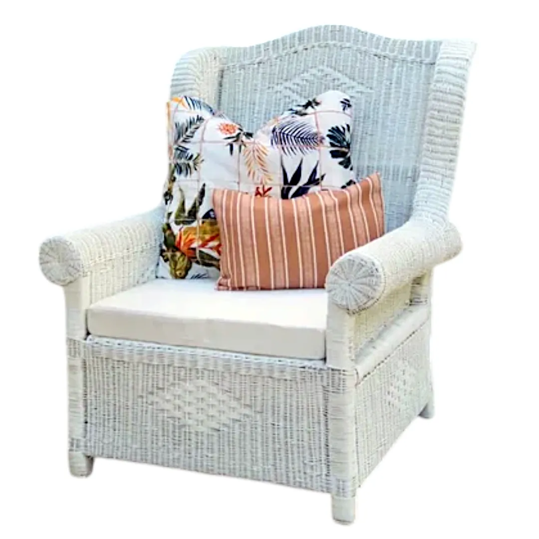 Woven Bliss – Wicker Wingback Chair