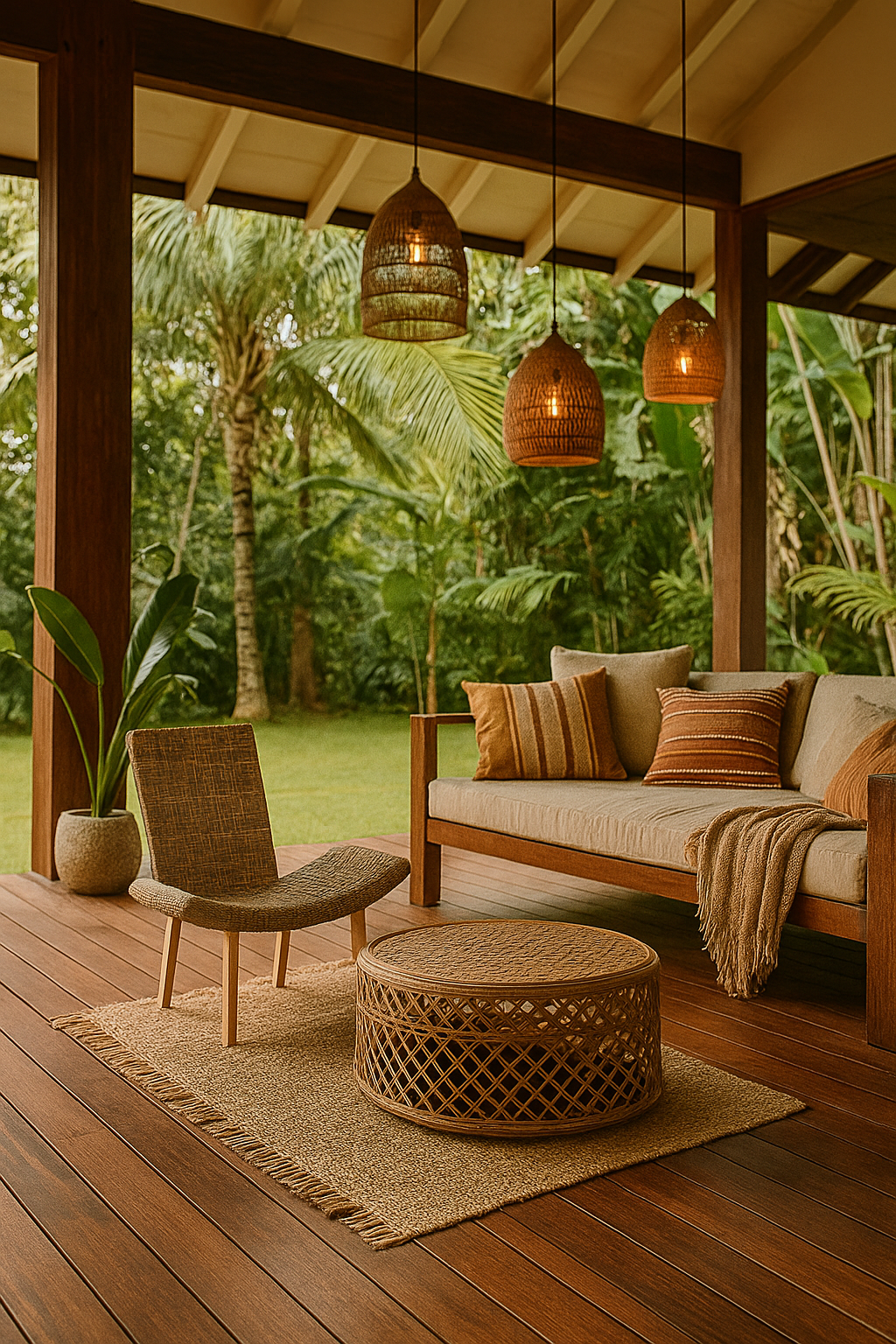 Woven Bliss – Namaste Wicker Chair in tropical setting