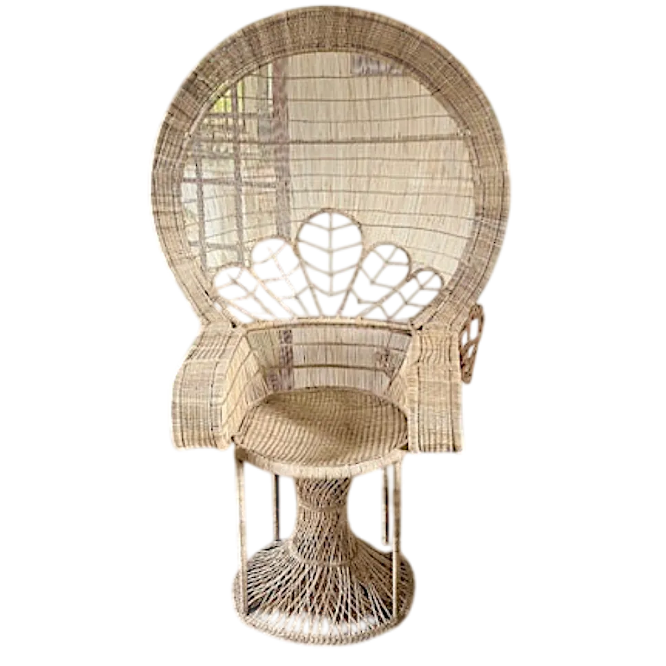 Woven Bliss – Peacock Wicker Chair