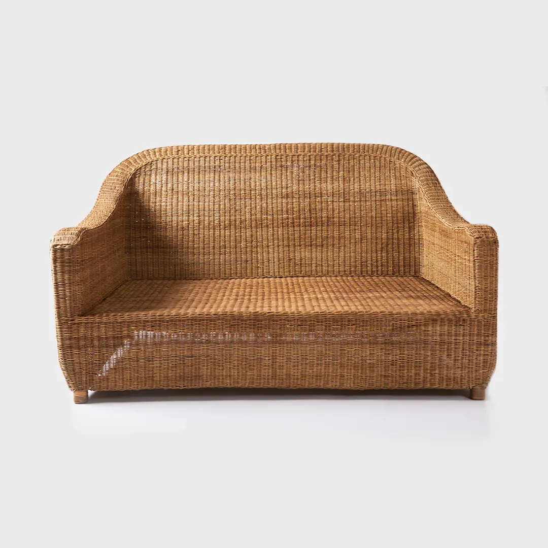 Woven Bliss – Relaxed wicker couch