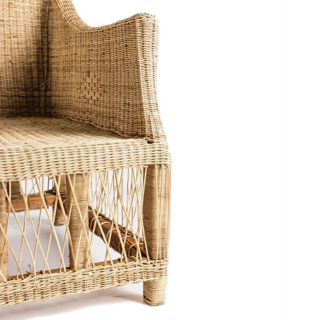 Woven Bliss – Safari Wicker Chair side arm