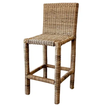 Woven Bliss – Triple Weave Wicker Armless Barstool