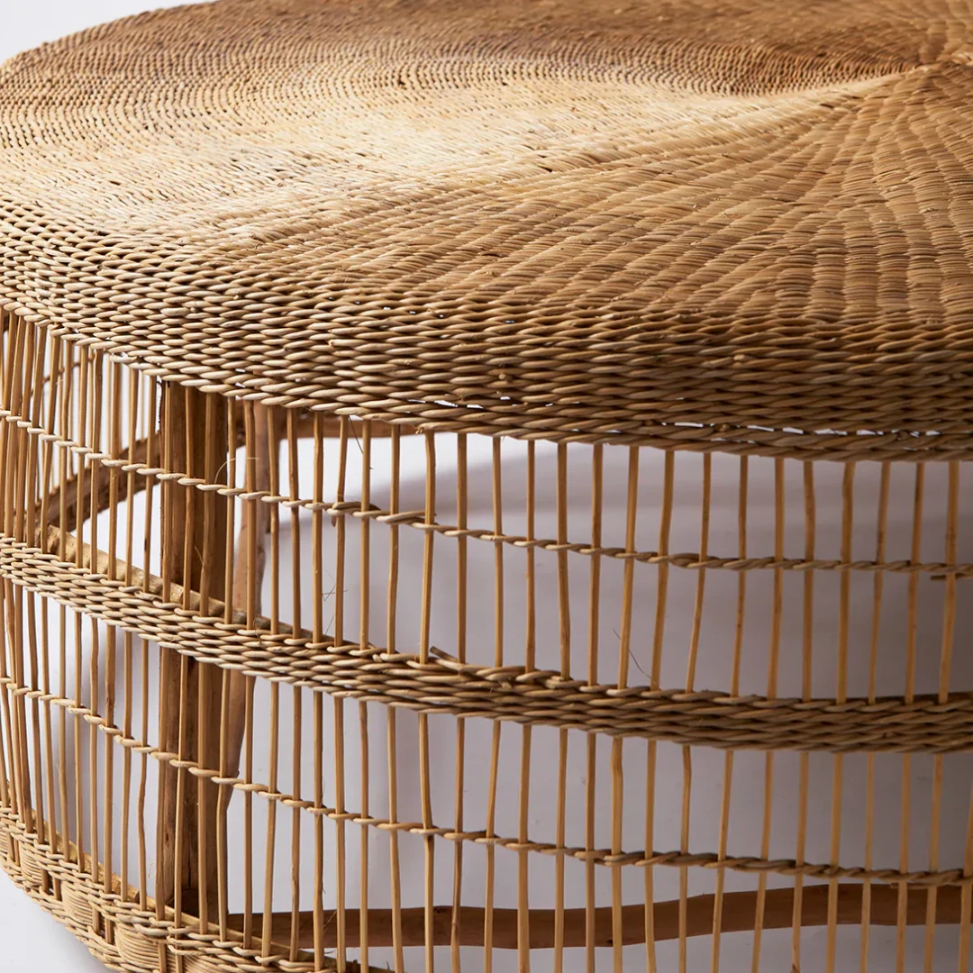Woven Bliss – Round Rattan Coffee Table
