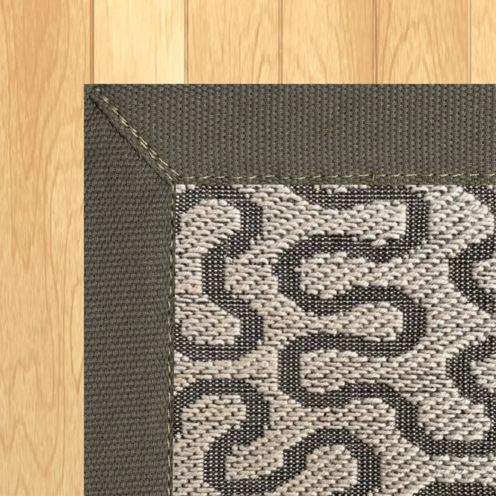 Jute River Maps Grey Fabric