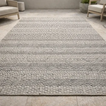 Woven Bliss – Umhlanga Fleck Weave Outdoor Rug – Grey 120 x 180cm