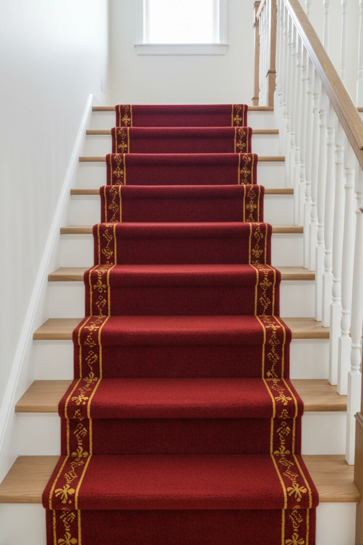 Woven Bliss – Fleur Hand-Tufted Runner on a staircase