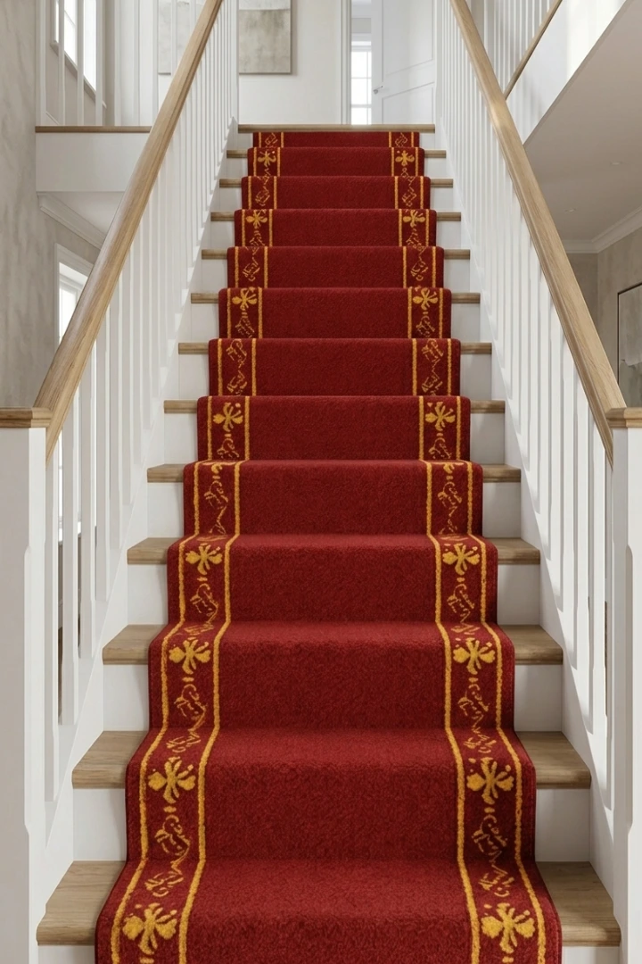 Woven Bliss – Fleur Hand-Tufted Runner on a staircase