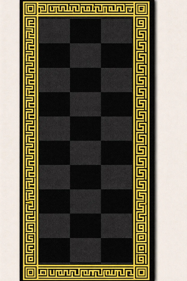 Woven Bliss – Greek Check Hand-Tufted Runner