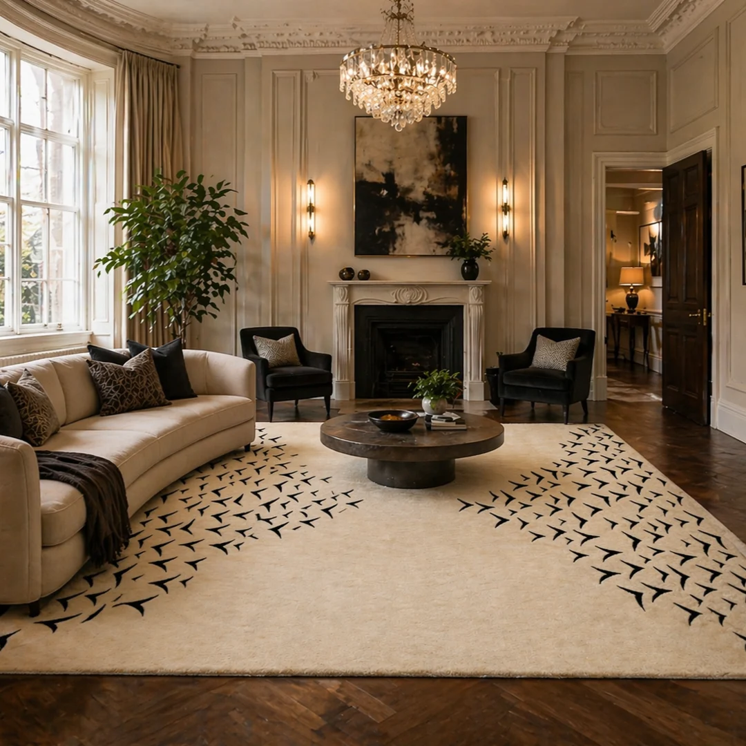 Woven Bliss – Birds Hand-Tufted Rug