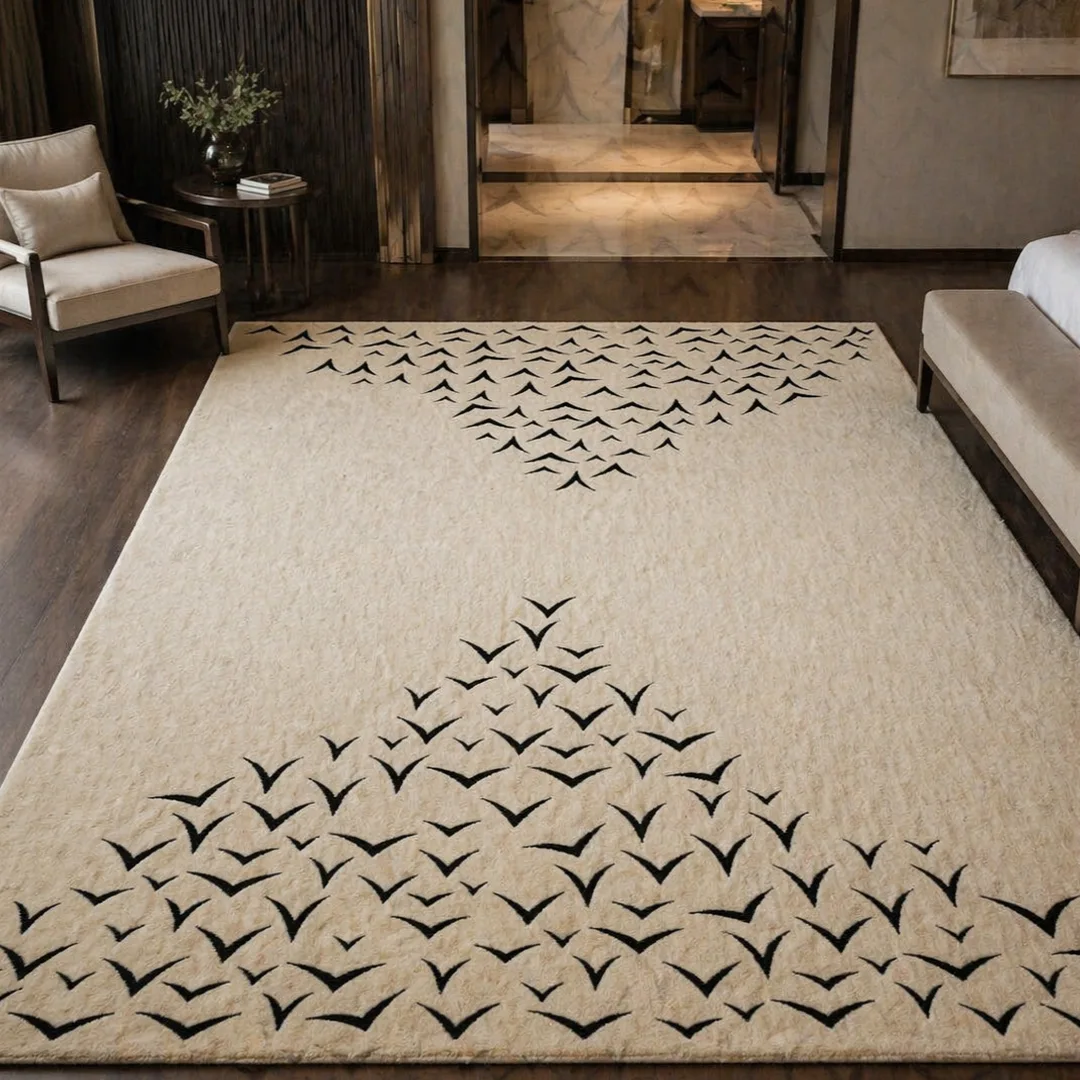 Woven Bliss – Birds Hand-Tufted Rug