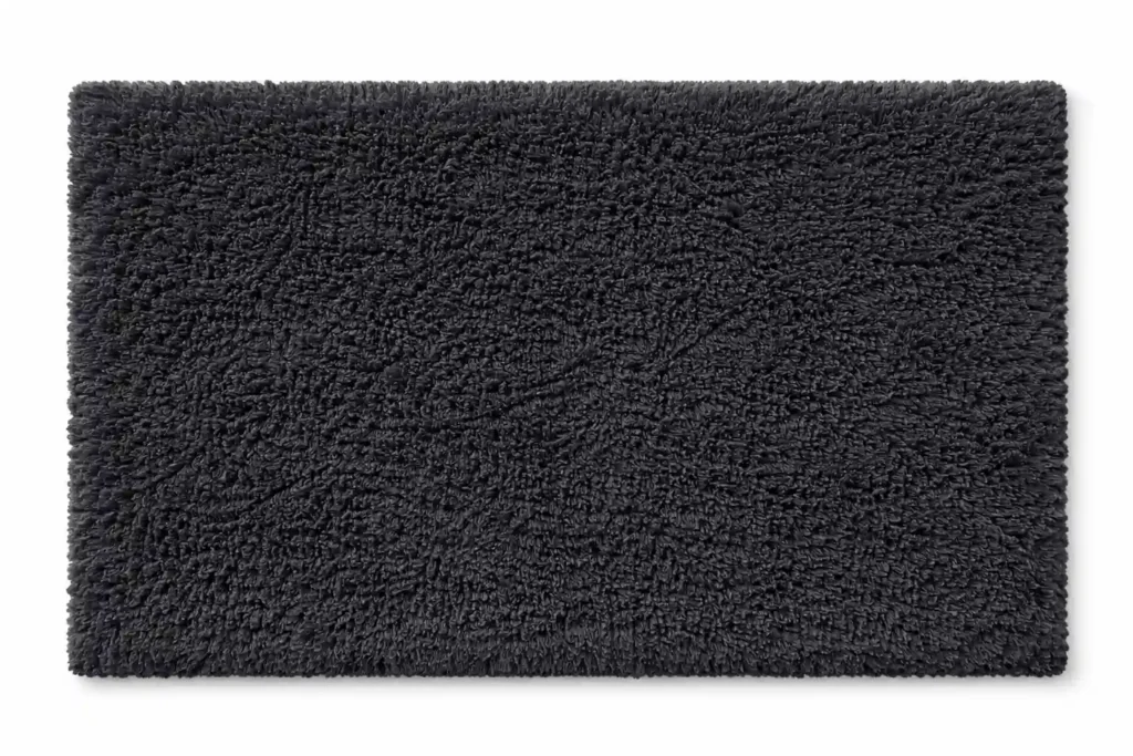 Black Hand Tufted Cotton Bathroom Mat 50x60cm
