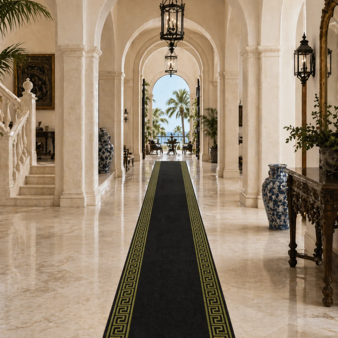 Woven Bliss – Greek Key Hand-Tufted Runner