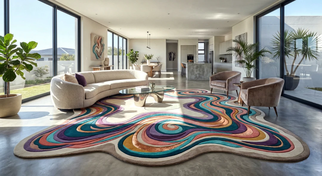 custom shaped and sized hand tufted rug