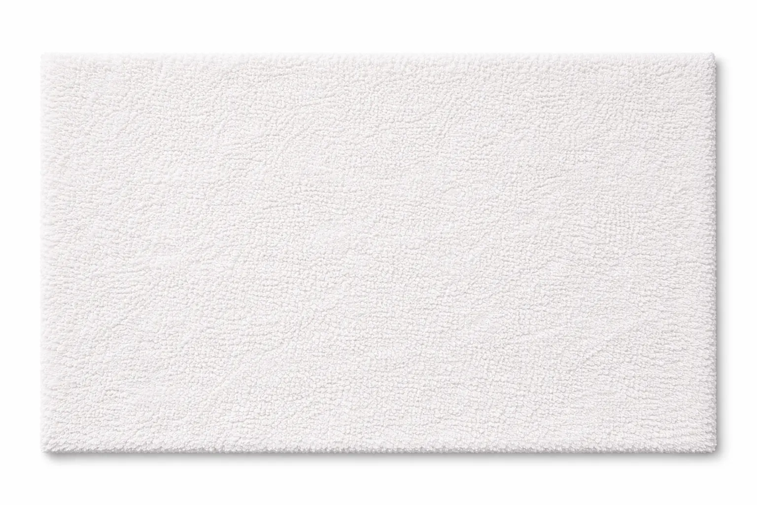 Woven Bliss – White Hand Tufted Cotton Bathroom Mat 100x60cm
