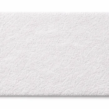 Woven Bliss – White Hand Tufted Cotton Bathroom Mat 50x60cm