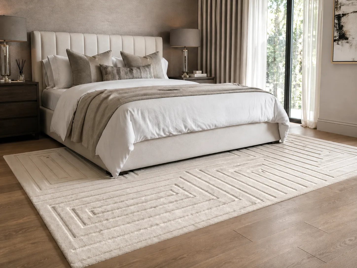 Woven Bliss – Aureline Carved White Rug
