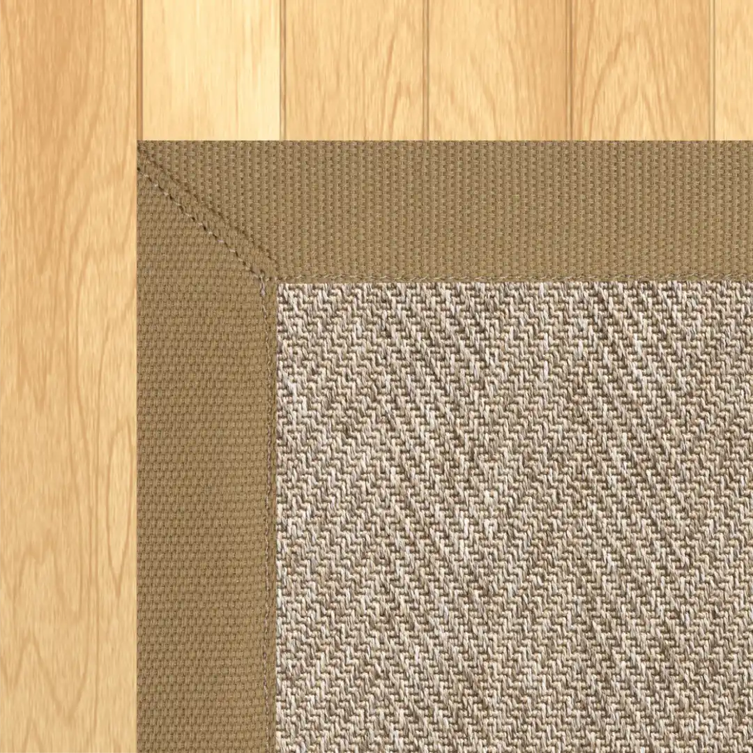 Woven Bliss – Chevron Brown Outdoor Rug Beige Binding