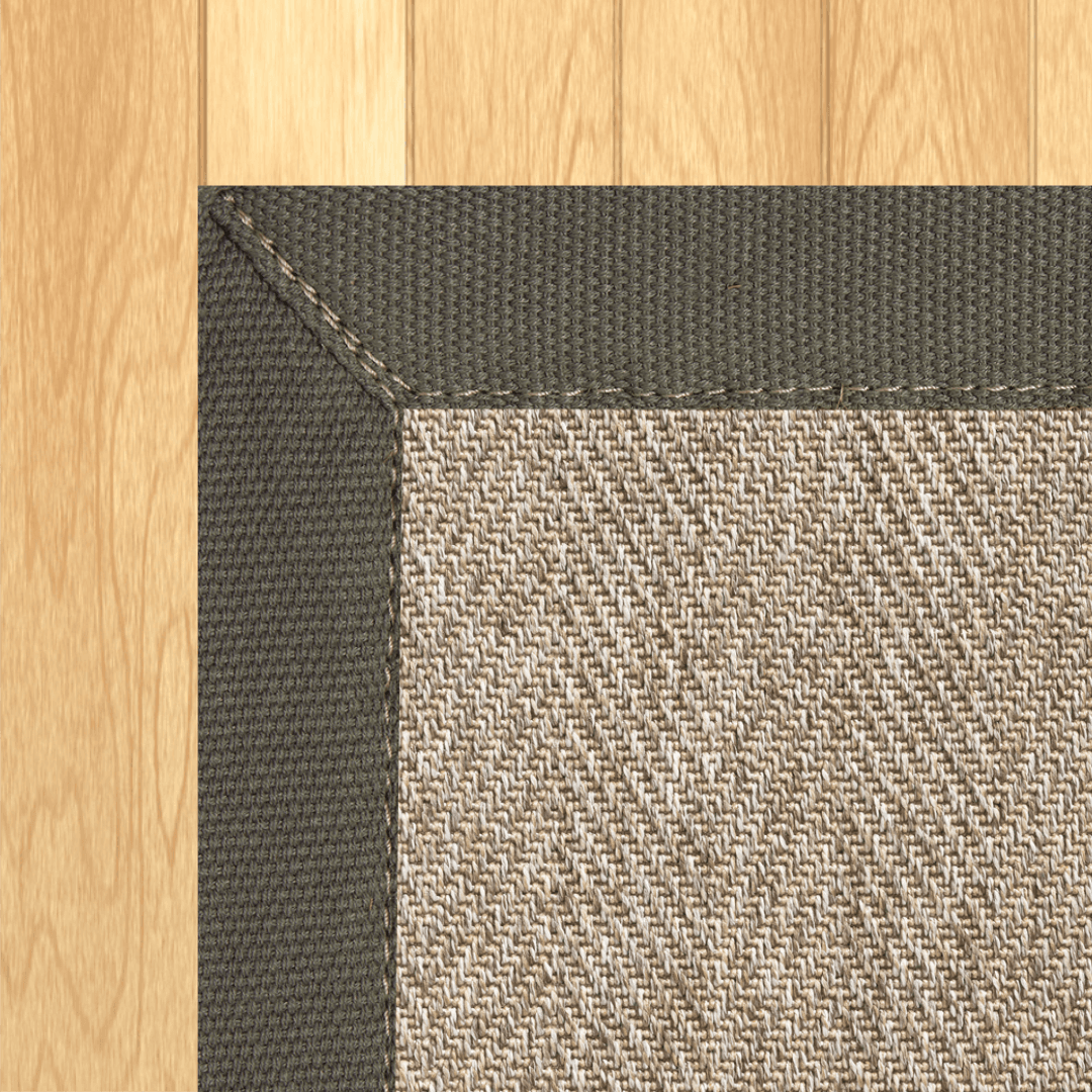 Woven Bliss – Chevron Brown Outdoor Rug Taupe Binding