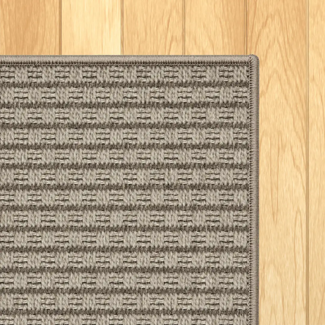 Woven Bliss – Rhythm Grey Outdoor Rug Overlocked
