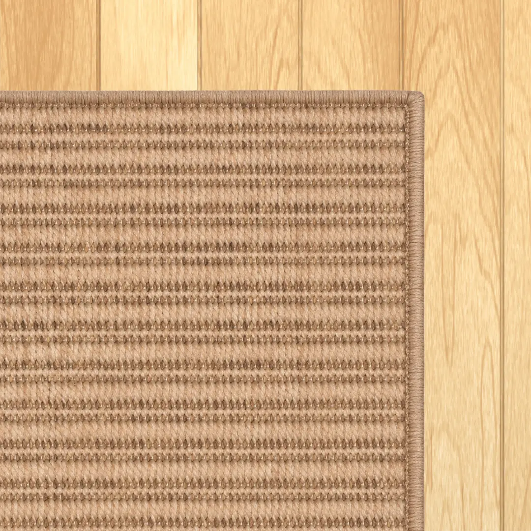Woven Bliss – Wicker Grain Outdoor Rug Overlocked