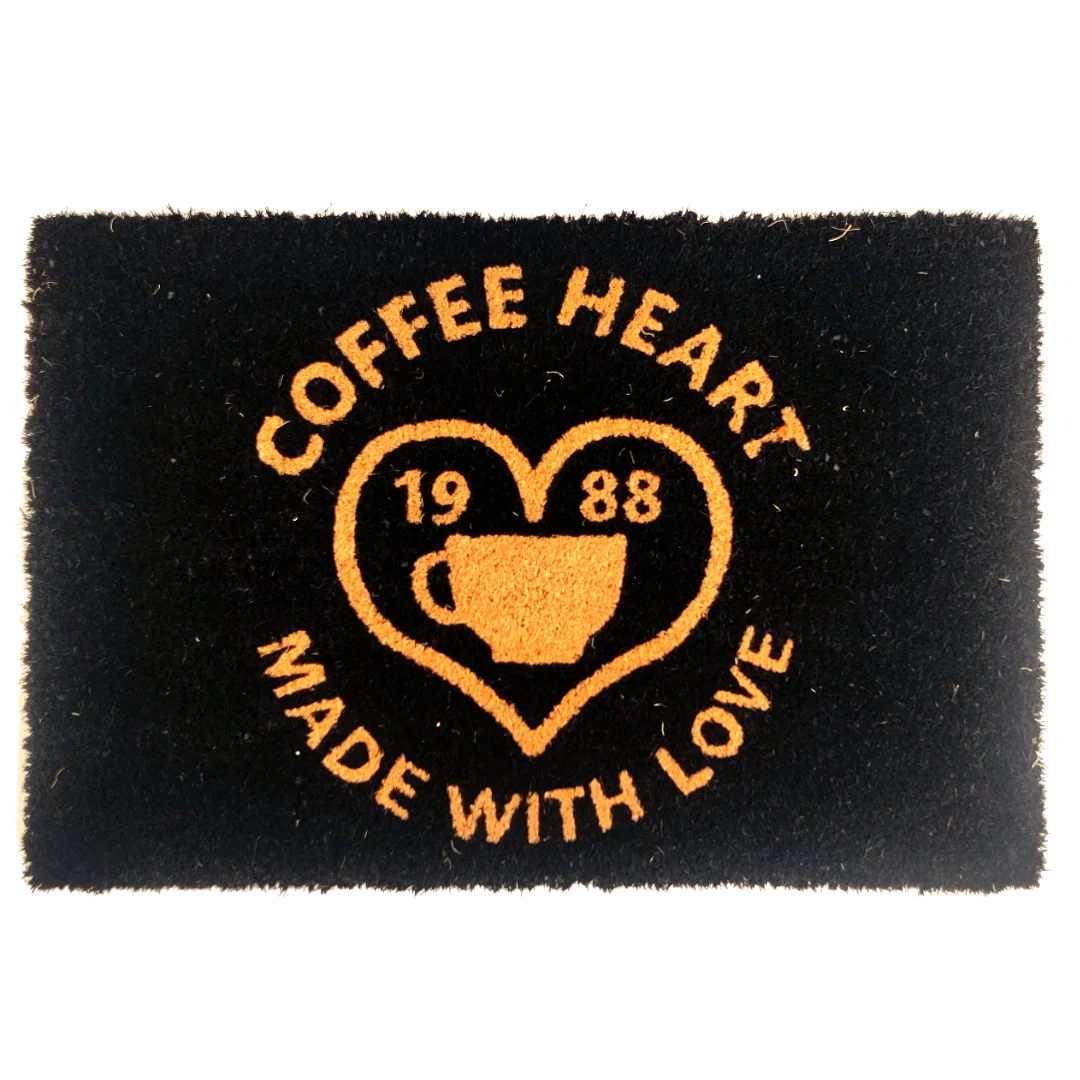 Woven Bliss – coffee heart printed mat