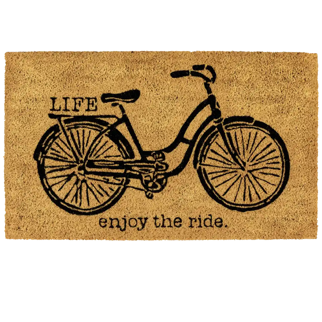 Woven Bliss – Enjoy the Ride Printed Coir Doormat