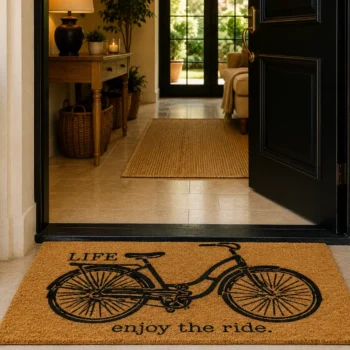 Woven Bliss – Enjoy the Ride Printed Coir Doormat