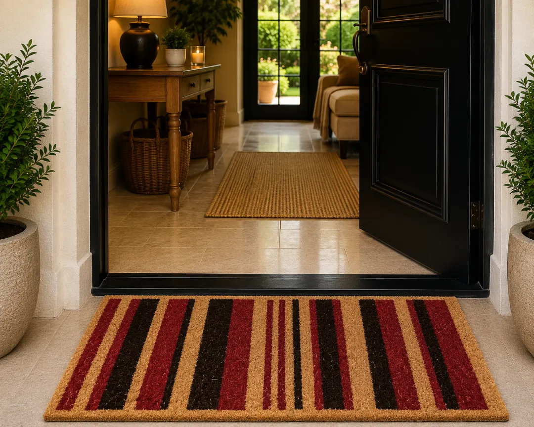 Woven Bliss – Heritage Stripe Printed Coir Doormat