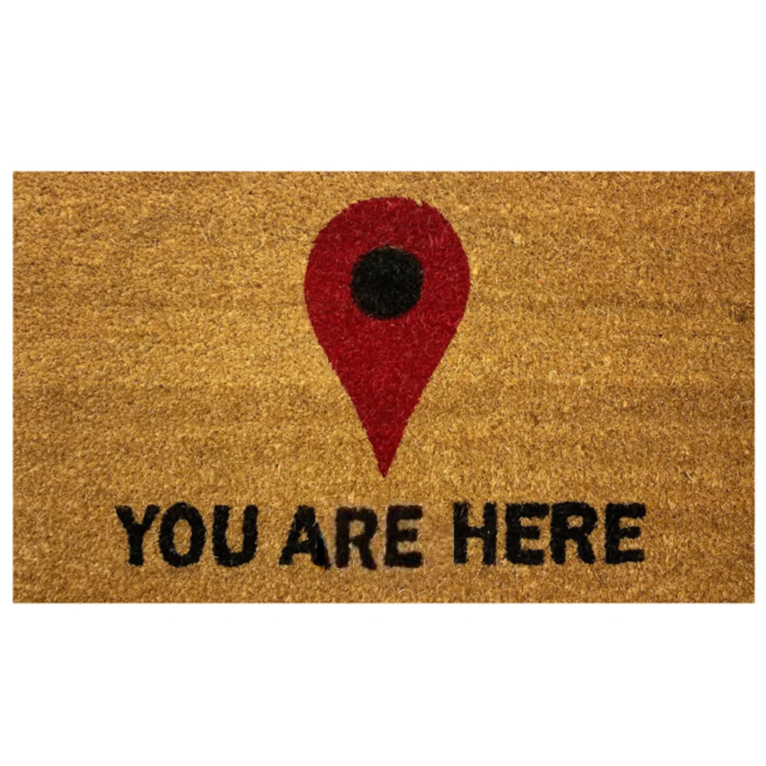 Woven Bliss – You Are Here Printed Coir Doormat